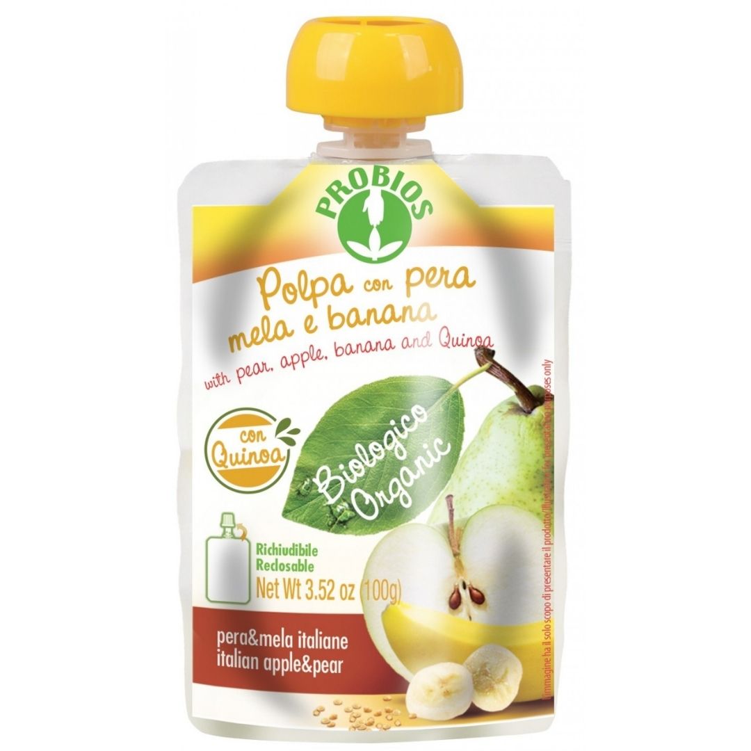 POLPA PERA MELA BANANA CON QUINOA  - CONFEZIONE DOYPACK